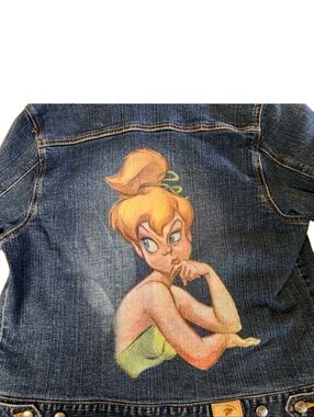 Disney Store Studio Collection Women’s Medium Tinkerbell Tink Denim Jean Jacket